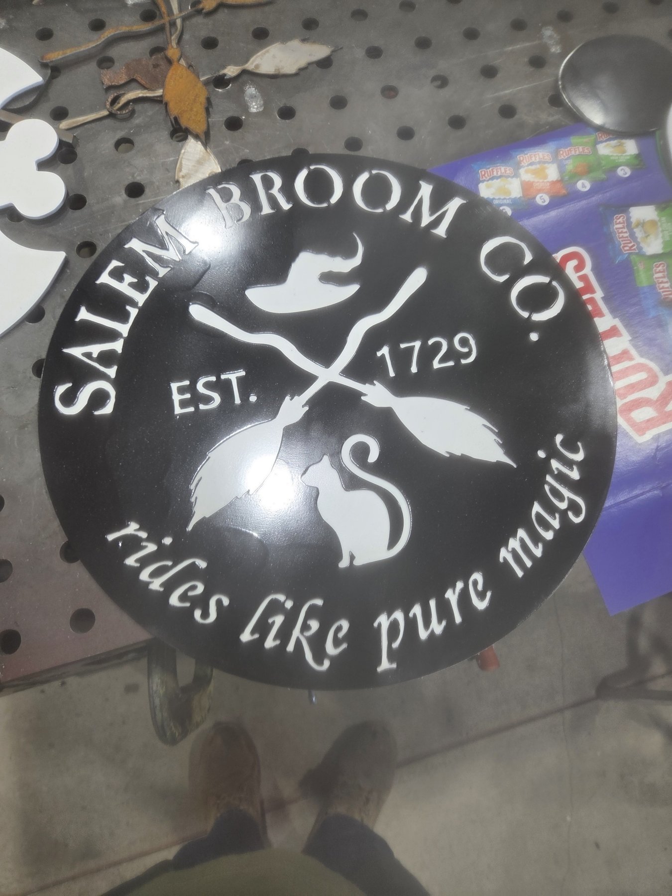 Salem Broom Co. Sign - Black & White