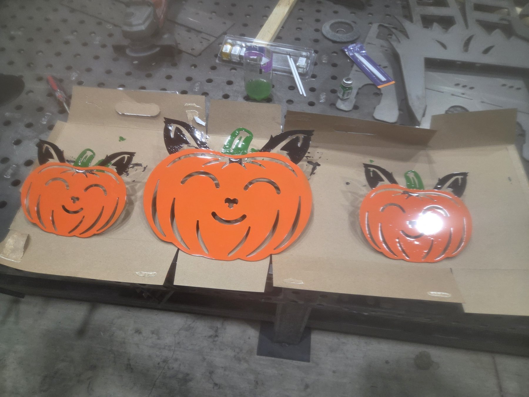 Smiling Pumpkin Trio